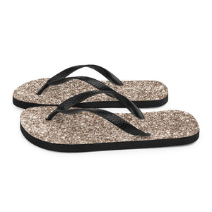 'Gold Glitter Print' Flip-Flops