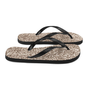 'Gold Glitter Print' Flip-Flops