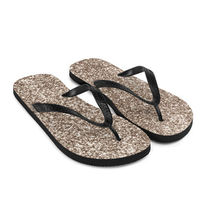 'Gold Glitter Print' Flip-Flops