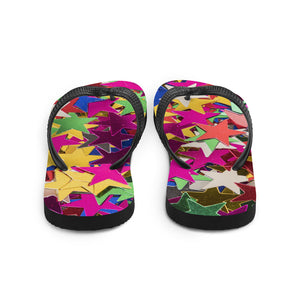 'Multi Colored Star Confetti Print' Flip-Flops