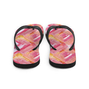 'Pink Lipstick Swatch Print' Flip-Flops