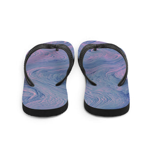 'Pink & Blue Tie Dye Swirl Print' Flip-Flops