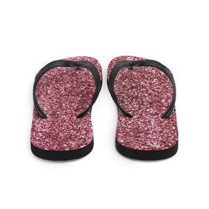 'Pink Sparkle Glitter Print' Flip-Flops