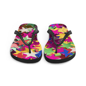 'Multi Colored Star Confetti Print' Flip-Flops