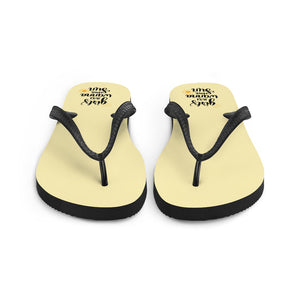 'Girls Just Want To Have Sun' Yellow Flip-Flops