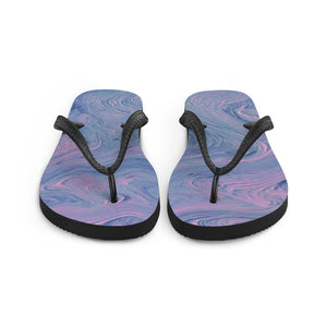 'Pink & Blue Tie Dye Swirl Print' Flip-Flops