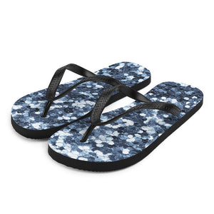 'Blue Sparkle Glitter Confetti Print' Flip-Flops