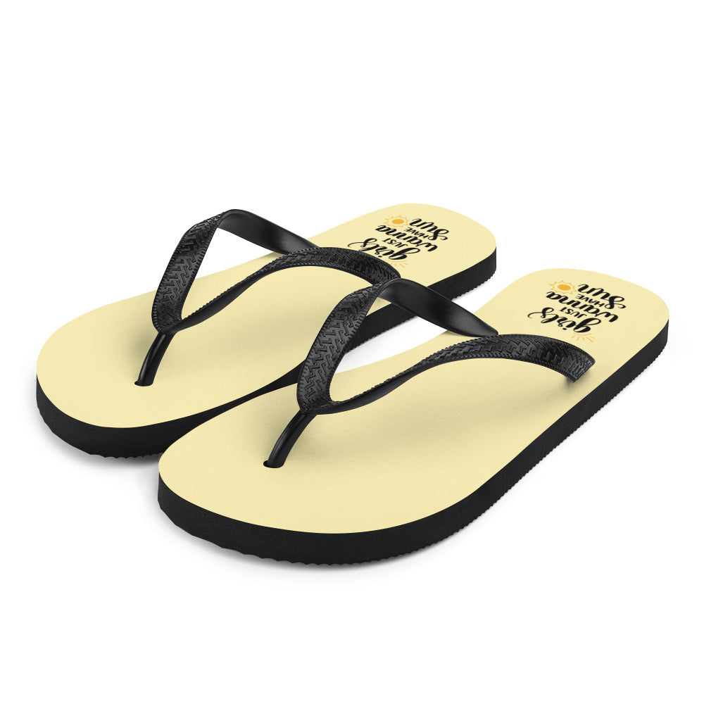 'Girls Just Want To Have Sun' Yellow Flip-Flops