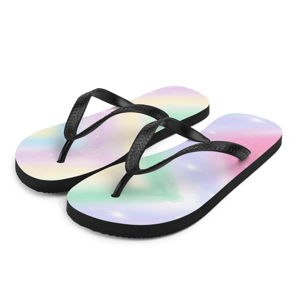 'Pastel Rainbow Print' Flip-Flops