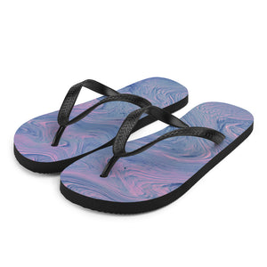 'Pink & Blue Tie Dye Swirl Print' Flip-Flops