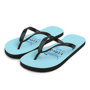 'Summer Vibes Only' Blue Flip-Flops