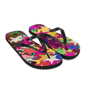 'Multi Colored Star Confetti Print' Flip-Flops