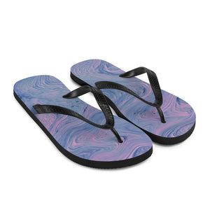 'Pink & Blue Tie Dye Swirl Print' Flip-Flops