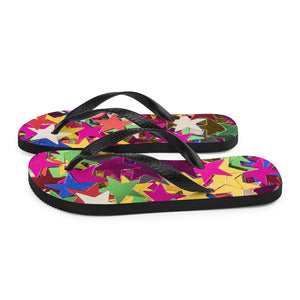 'Multi Colored Star Confetti Print' Flip-Flops