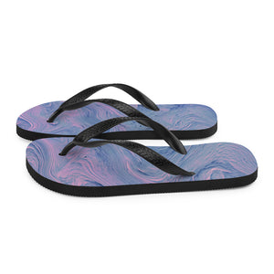 'Pink & Blue Tie Dye Swirl Print' Flip-Flops