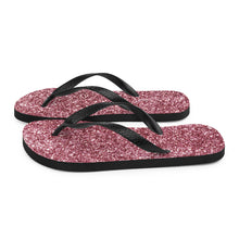 Load image into Gallery viewer, &#39;Pink Sparkle Glitter Print&#39; Flip-Flops
