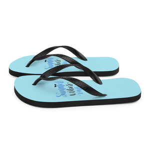 'Summer Vibes Only' Blue Flip-Flops