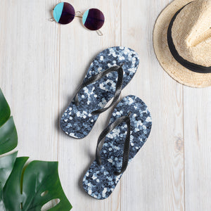 'Blue Sparkle Glitter Confetti Print' Flip-Flops