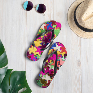 'Multi Colored Star Confetti Print' Flip-Flops