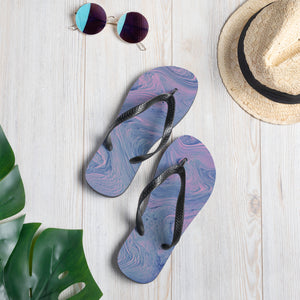 'Pink & Blue Tie Dye Swirl Print' Flip-Flops