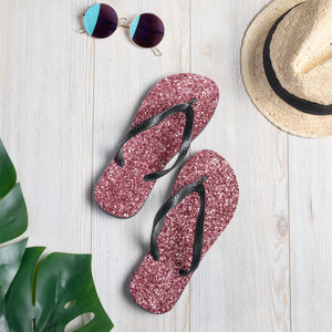 'Pink Sparkle Glitter Print' Flip-Flops