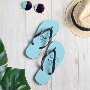 'Summer Vibes Only' Blue Flip-Flops