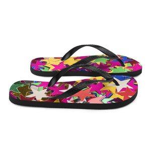 'Multi Colored Star Confetti Print' Flip-Flops