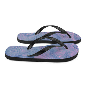 'Pink & Blue Tie Dye Swirl Print' Flip-Flops