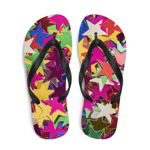 'Multi Colored Star Confetti Print' Flip-Flops