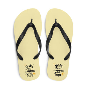 'Girls Just Want To Have Sun' Yellow Flip-Flops