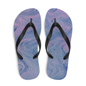 'Pink & Blue Tie Dye Swirl Print' Flip-Flops