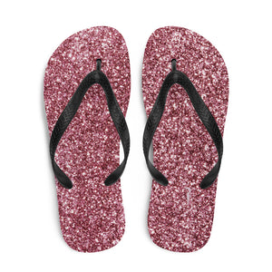 'Pink Sparkle Glitter Print' Flip-Flops