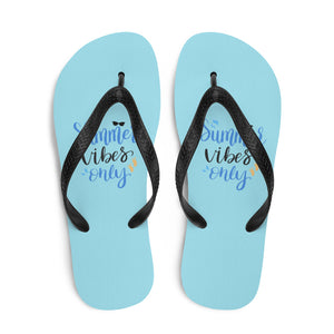 'Summer Vibes Only' Blue Flip-Flops