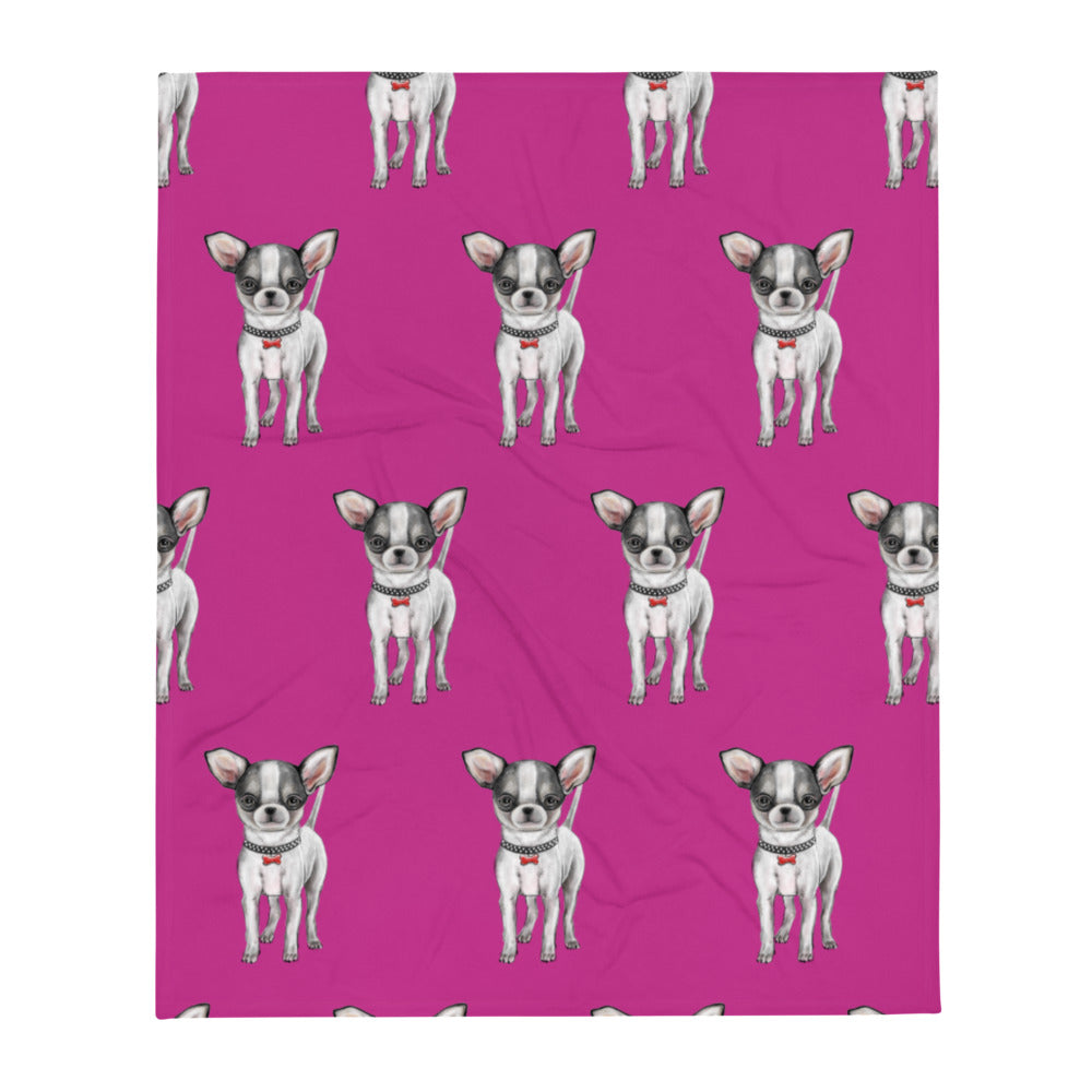 'Chihuahua Pretty Pink' Throw Blanket