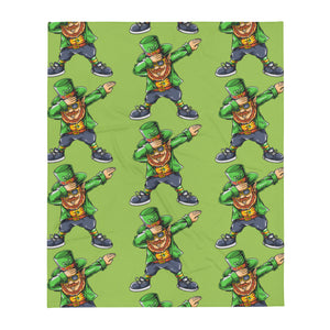 'Dabbing Leprechaun Green St. Patrick's Day' Throw Blanket