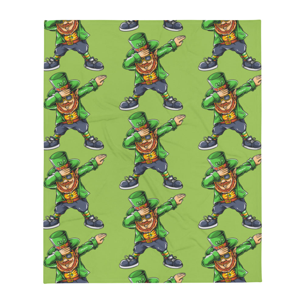 'Dabbing Leprechaun Green St. Patrick's Day' Throw Blanket