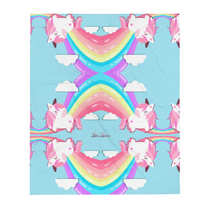 'Rainbow Unicorn In The Sky' Throw Blanket