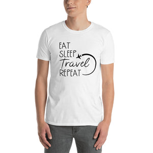 'Eat Sleep Travel Repeat' Short-Sleeve Unisex T-Shirt