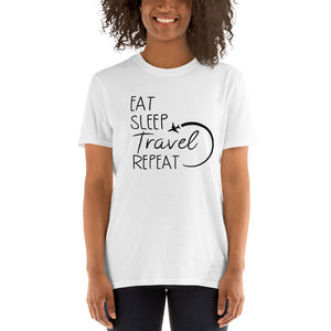 'Eat Sleep Travel Repeat' Short-Sleeve Unisex T-Shirt