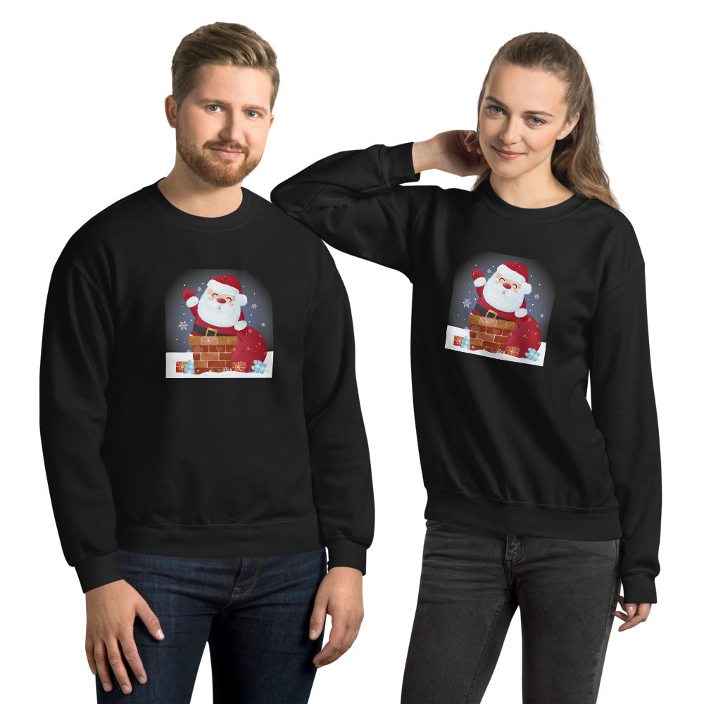 'Santa Coming Down The Chimney' Unisex Sweatshirt