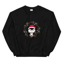 Load image into Gallery viewer, &#39;Penguin Wreath Holiday&#39; Unisex Sweatshirt
