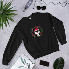 Load image into Gallery viewer, &#39;Penguin Wreath Holiday&#39; Unisex Sweatshirt
