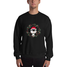 Load image into Gallery viewer, &#39;Penguin Wreath Holiday&#39; Unisex Sweatshirt
