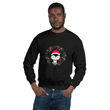 Load image into Gallery viewer, &#39;Penguin Wreath Holiday&#39; Unisex Sweatshirt
