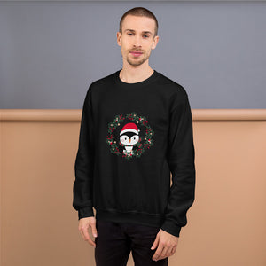 'Penguin Wreath Holiday' Unisex Sweatshirt