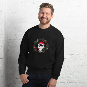 'Penguin Wreath Holiday' Unisex Sweatshirt