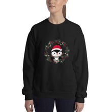 Load image into Gallery viewer, &#39;Penguin Wreath Holiday&#39; Unisex Sweatshirt
