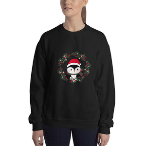 'Penguin Wreath Holiday' Unisex Sweatshirt