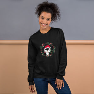 'Penguin Wreath Holiday' Unisex Sweatshirt