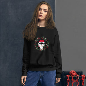 'Penguin Wreath Holiday' Unisex Sweatshirt